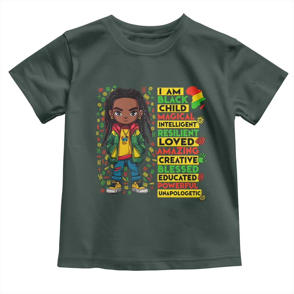 I Am Black Child Toddler T Shirt Locd Boy African American Pride Black History Month