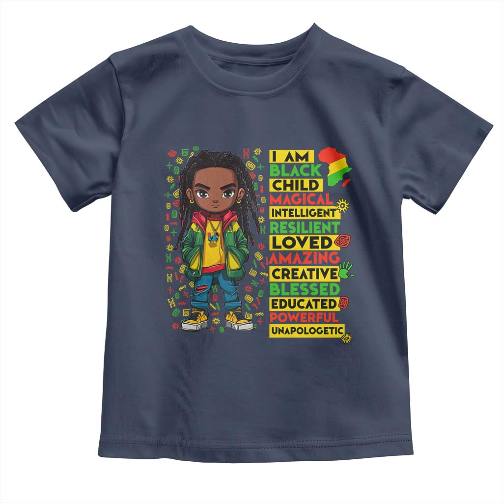 I Am Black Child Toddler T Shirt Locd Boy African American Pride Black History Month