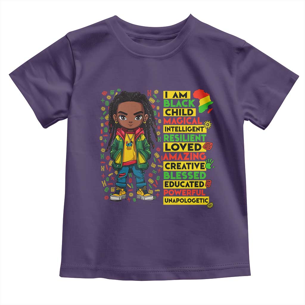 I Am Black Child Toddler T Shirt Locd Boy African American Pride Black History Month