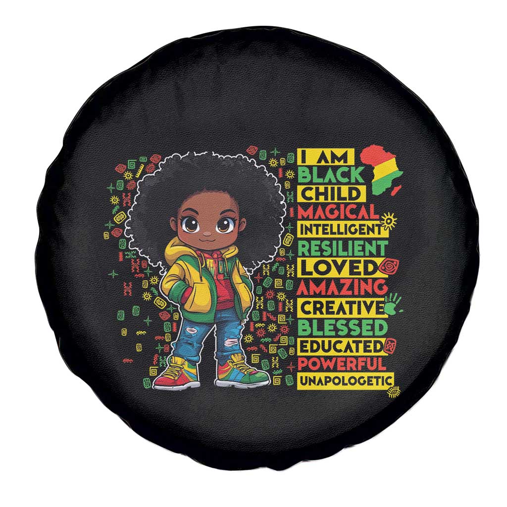 I Am Black Child Spare Tire Cover Afro Girl African American Pride Black History Month