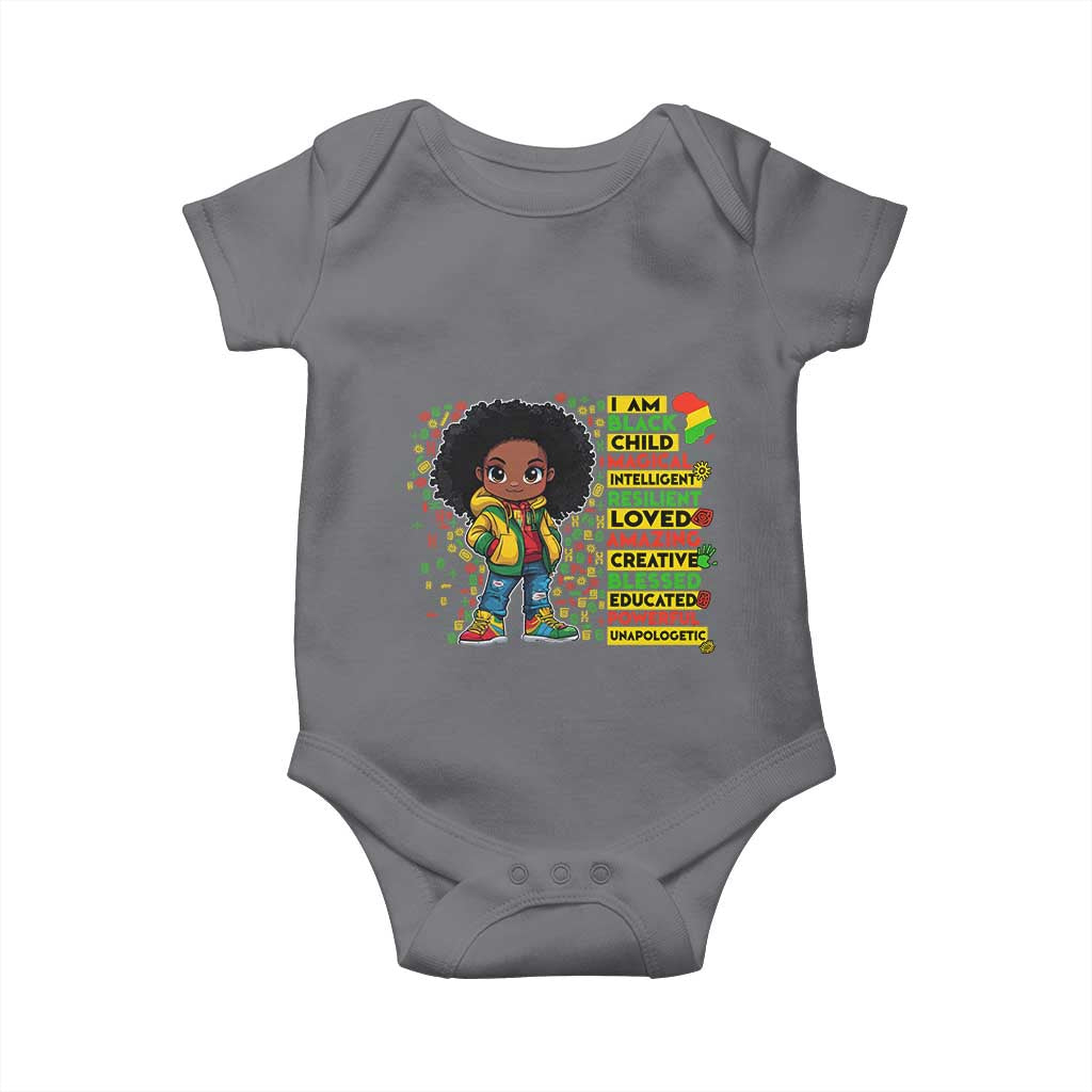 I Am Black Child Baby Onesie Afro Girl African American Pride Black History Month