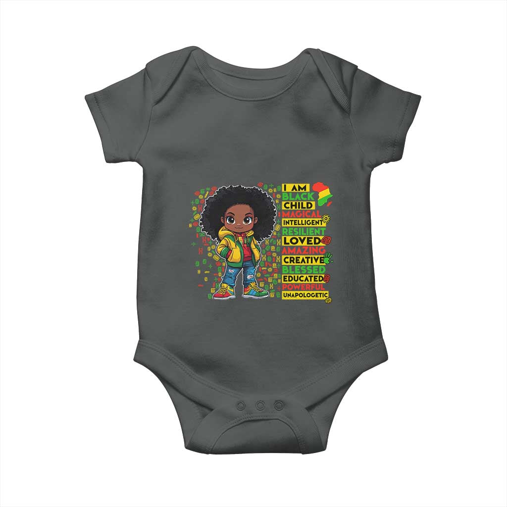 I Am Black Child Baby Onesie Afro Girl African American Pride Black History Month
