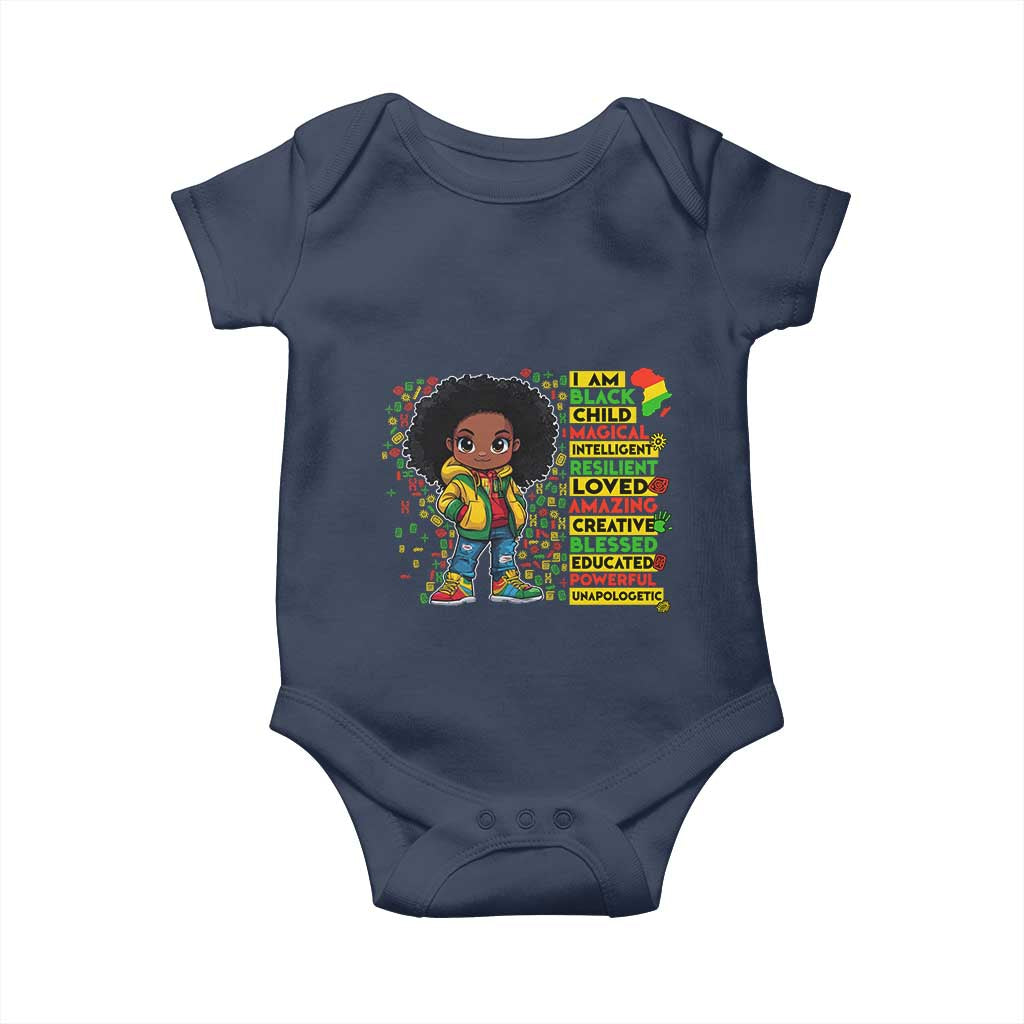 I Am Black Child Baby Onesie Afro Girl African American Pride Black History Month