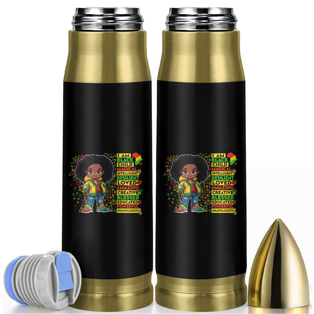I Am Black Child Bullet Tumbler Afro Girl African American Pride Black History Month