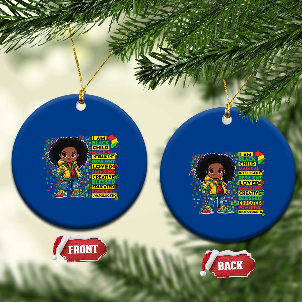 I Am Black Child Ceramic Ornament Afro Girl African American Pride Black History Month - Wonder Print Shop