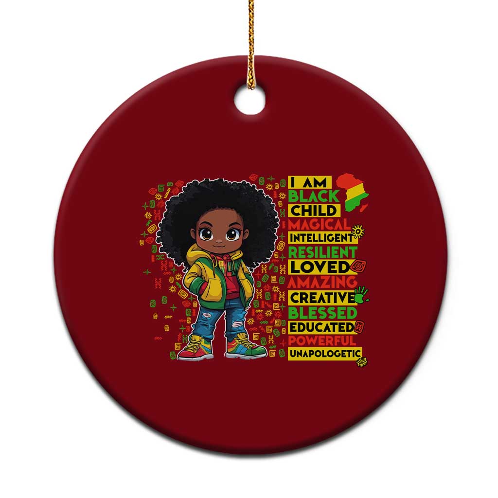 I Am Black Child Ceramic Ornament Afro Girl African American Pride Black History Month - Wonder Print Shop