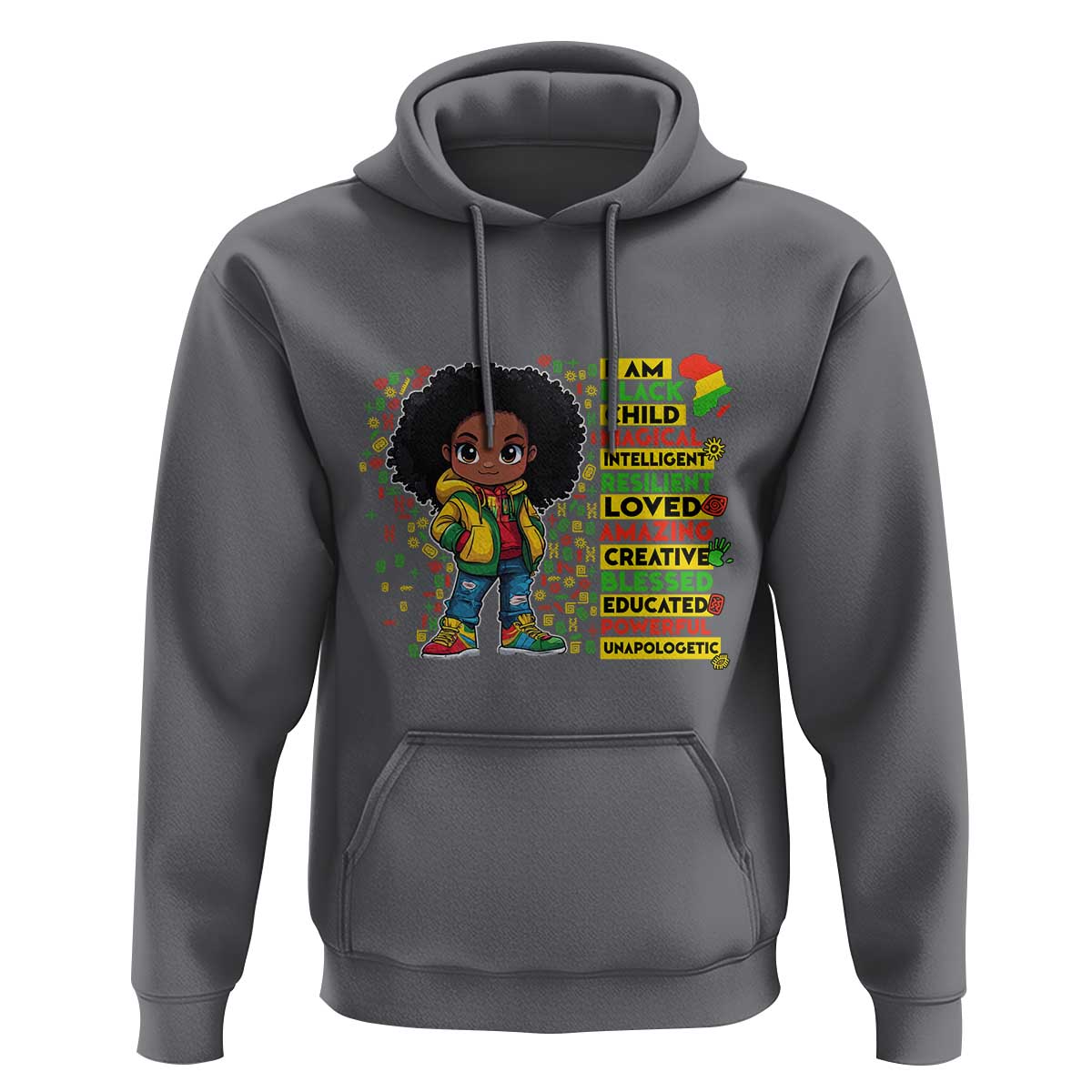 I Am Black Child Hoodie Afro Girl African American Pride Black History Month