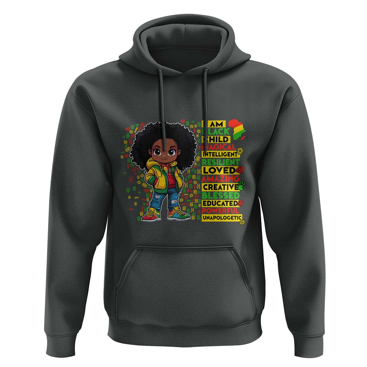 I Am Black Child Hoodie Afro Girl African American Pride Black History Month