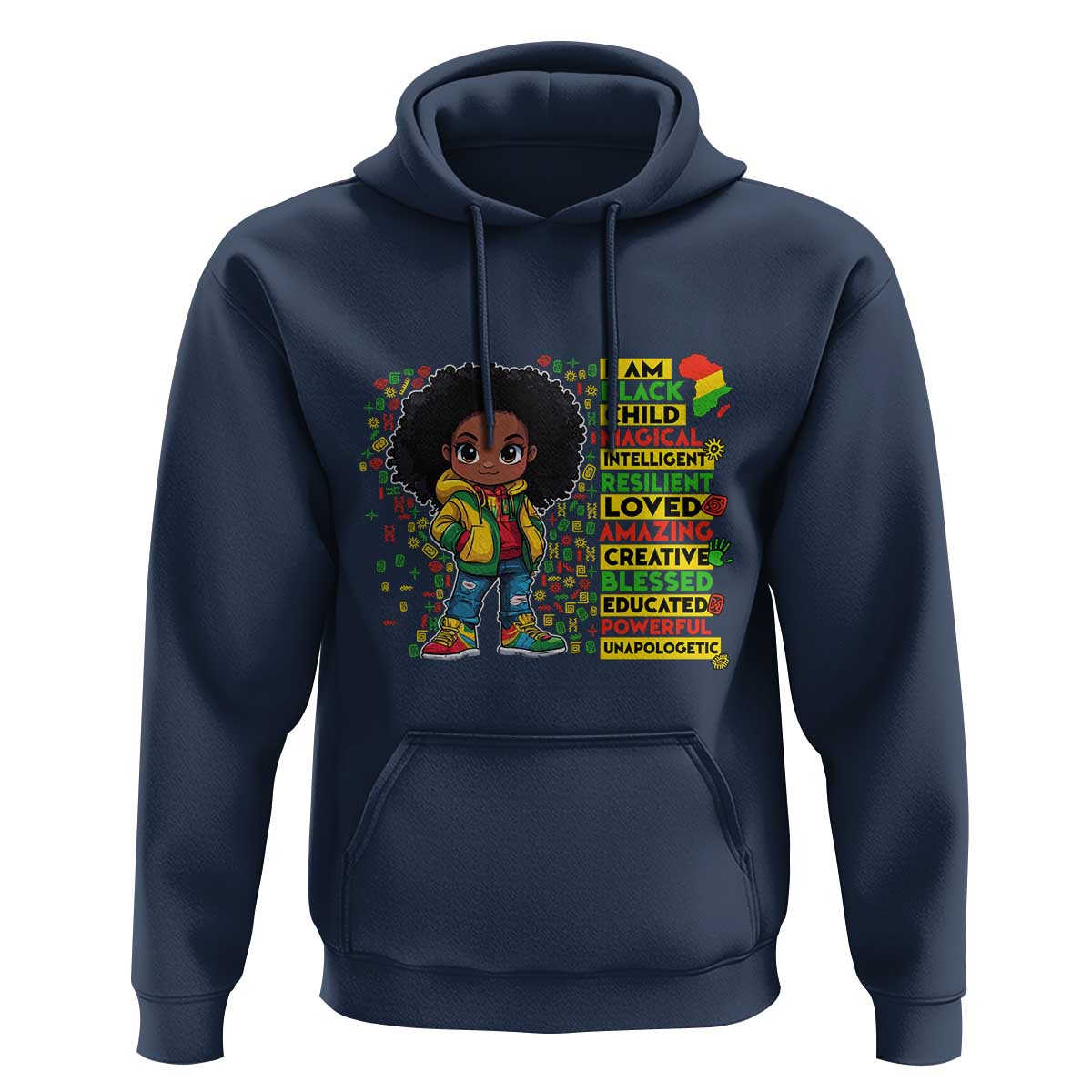 I Am Black Child Hoodie Afro Girl African American Pride Black History Month