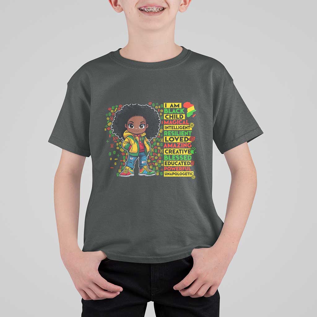 I Am Black Child T Shirt For Kid Afro Girl African American Pride Black History Month