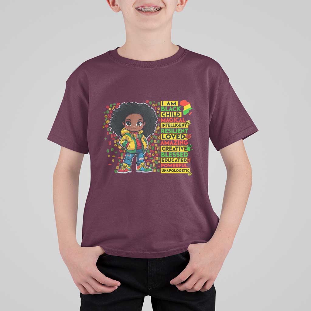 I Am Black Child T Shirt For Kid Afro Girl African American Pride Black History Month