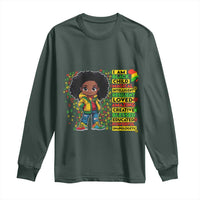 I Am Black Child Long Sleeve Shirt Afro Girl African American Pride Black History Month