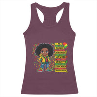 I Am Black Child Racerback Tank Top Afro Girl African American Pride Black History Month
