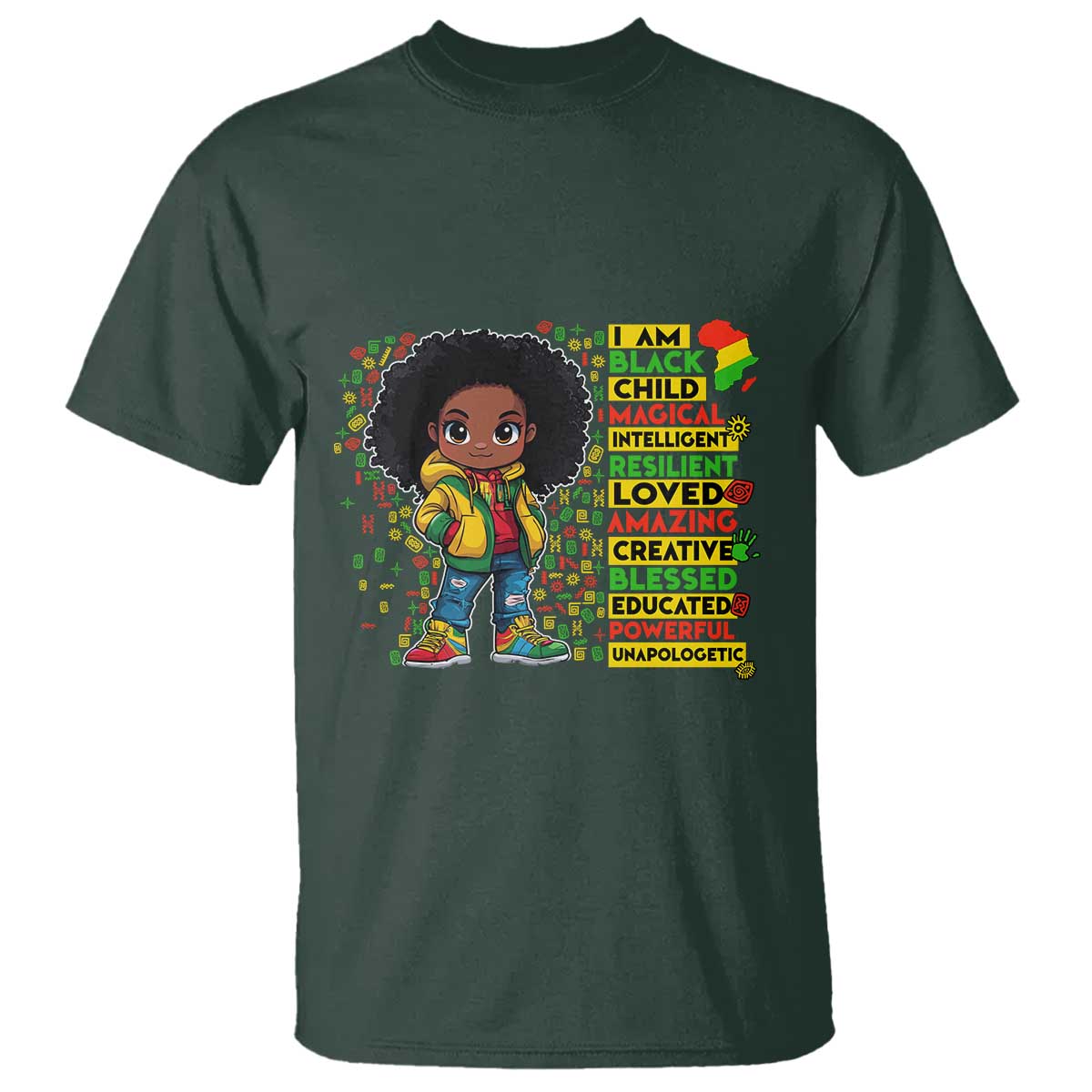 I Am Black Child T Shirt Afro Girl African American Pride Black History Month