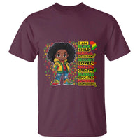 I Am Black Child T Shirt Afro Girl African American Pride Black History Month