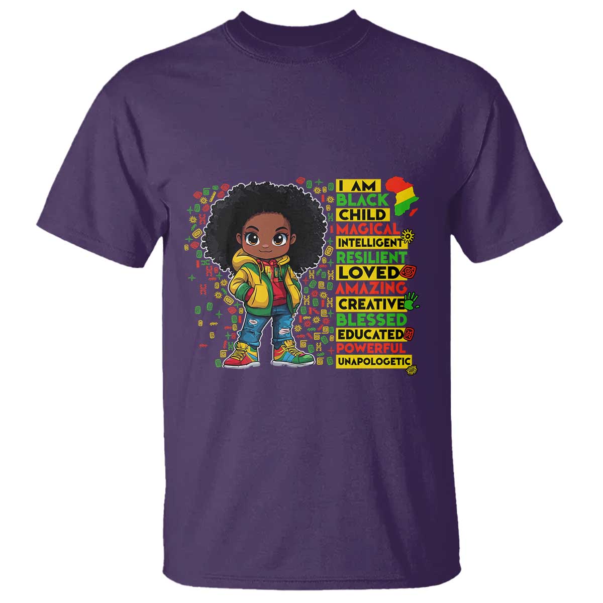 I Am Black Child T Shirt Afro Girl African American Pride Black History Month