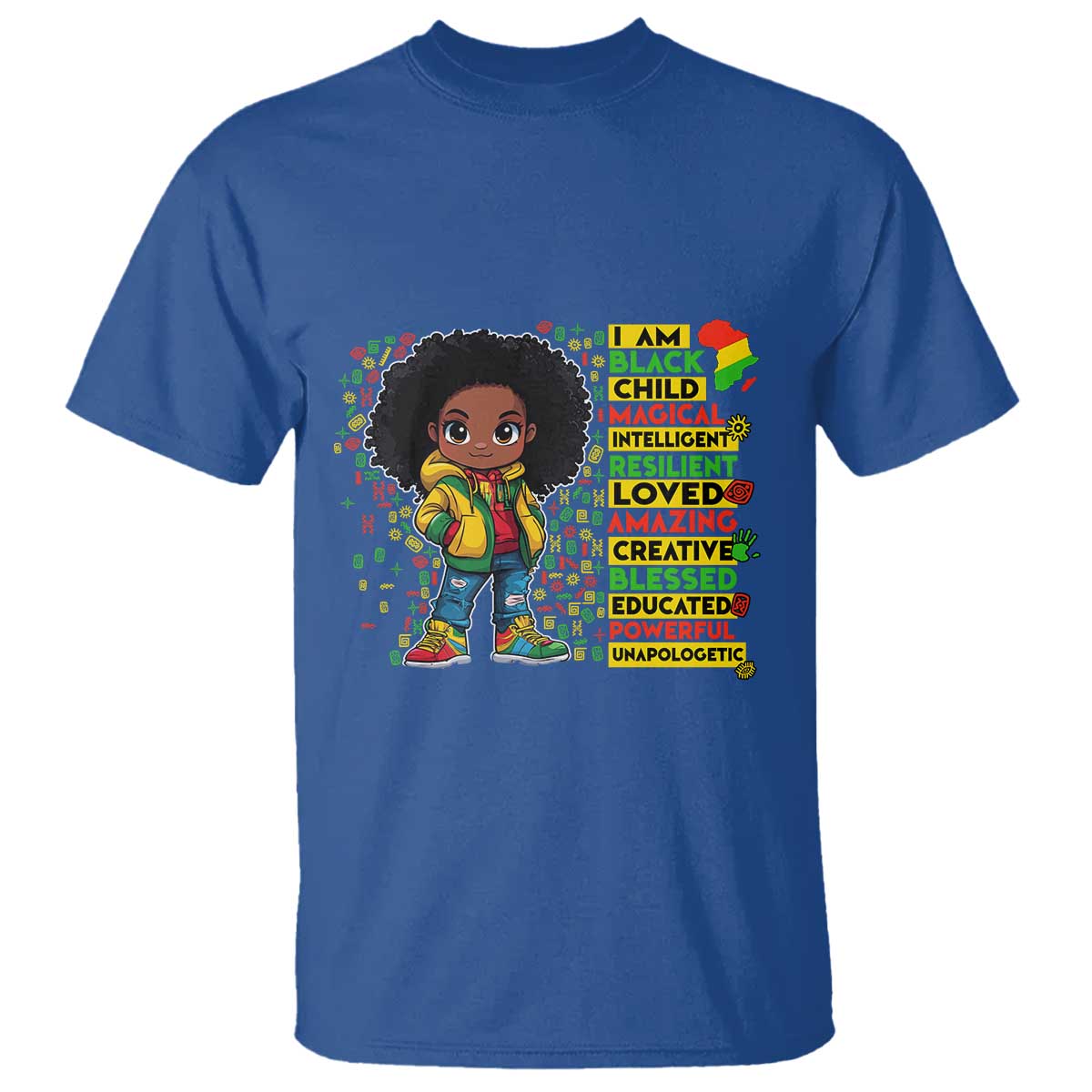 I Am Black Child T Shirt Afro Girl African American Pride Black History Month