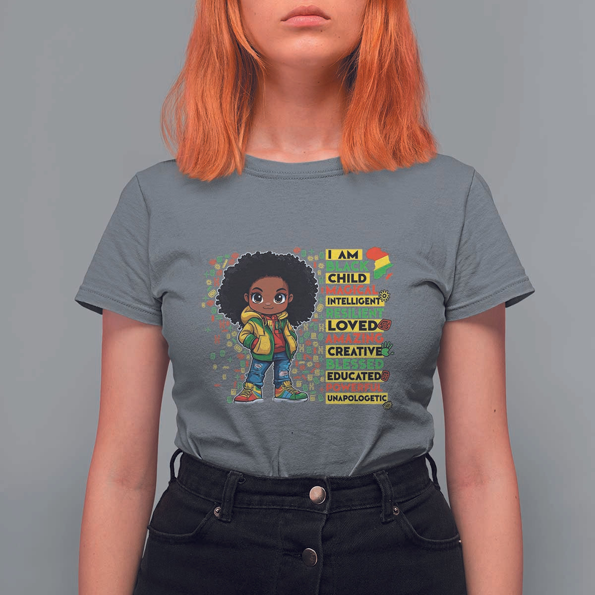 I Am Black Child T Shirt For Women Afro Girl African American Pride Black History Month