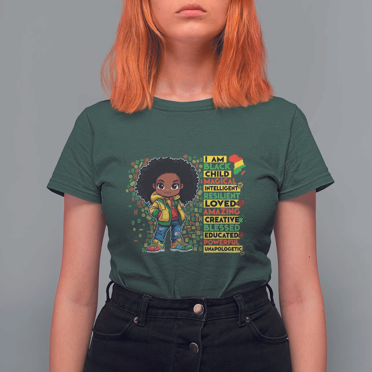 I Am Black Child T Shirt For Women Afro Girl African American Pride Black History Month