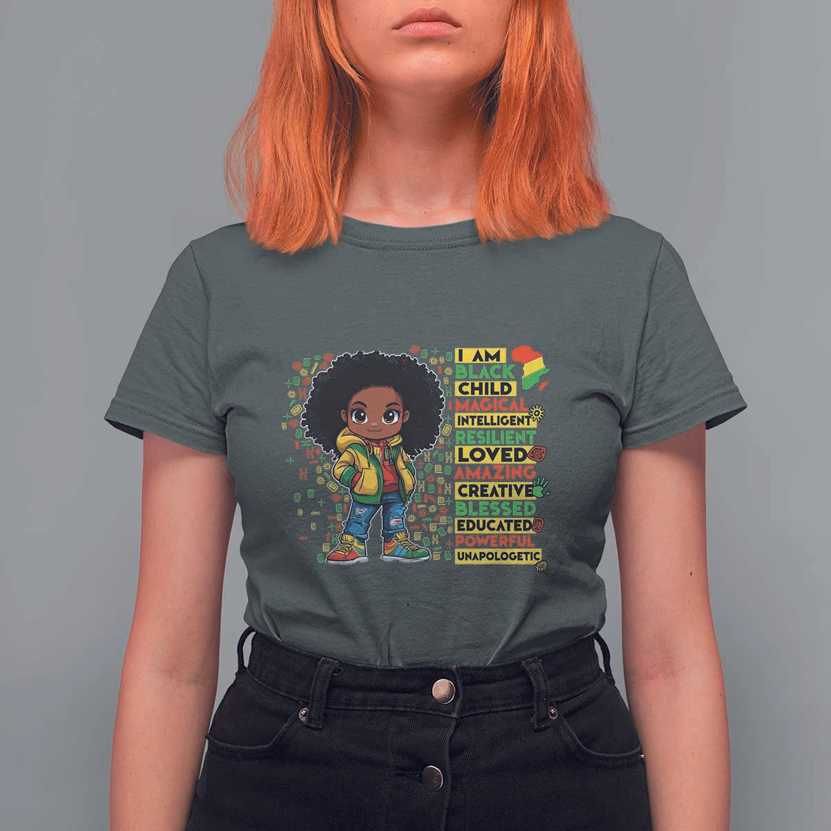 I Am Black Child T Shirt For Women Afro Girl African American Pride Black History Month