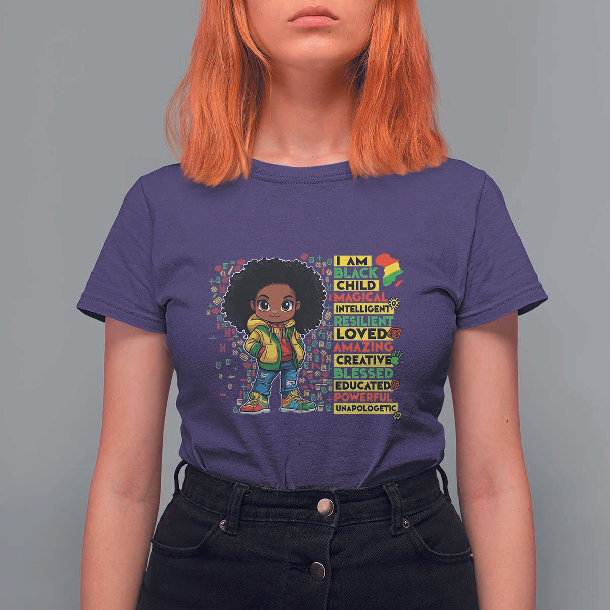 I Am Black Child T Shirt For Women Afro Girl African American Pride Black History Month