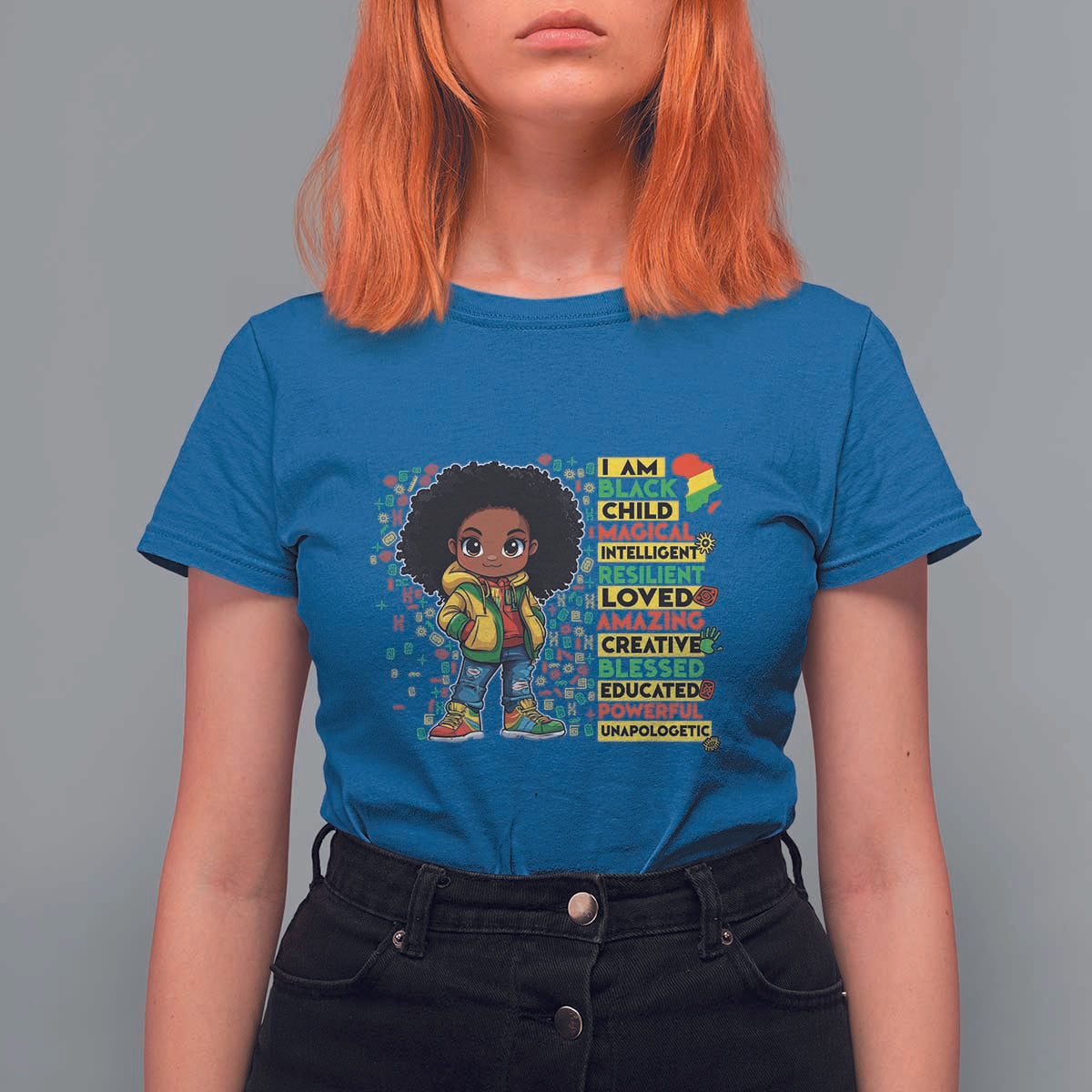 I Am Black Child T Shirt For Women Afro Girl African American Pride Black History Month