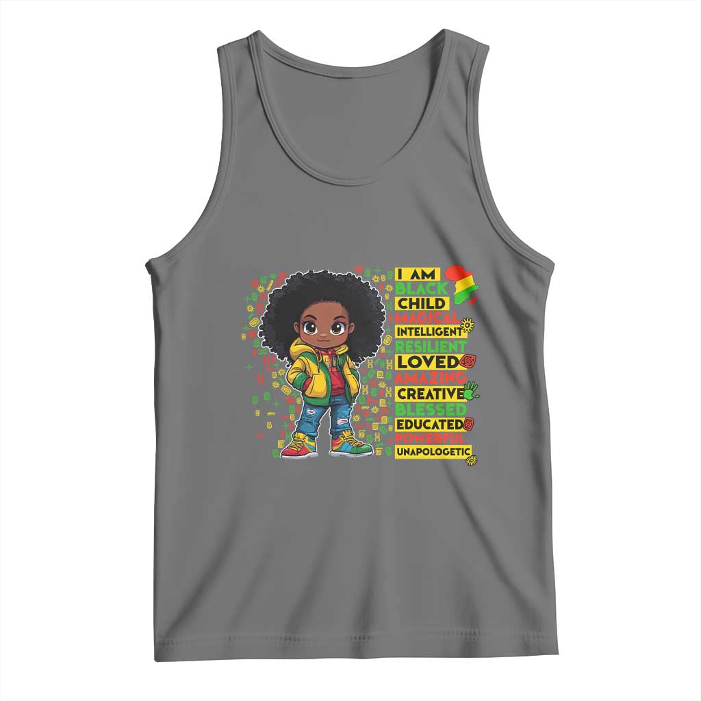 I Am Black Child Tank Top Afro African American Pride Black History Month
