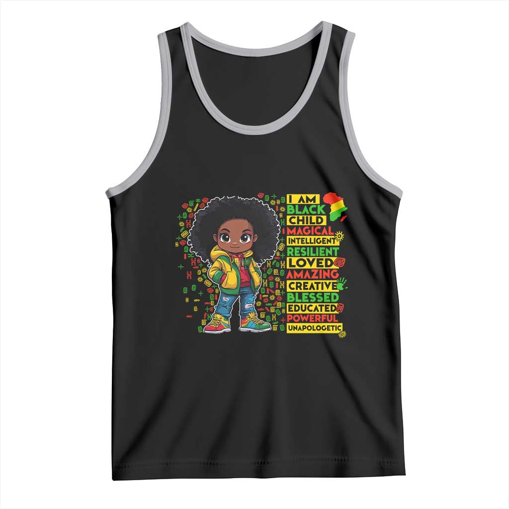I Am Black Child Tank Top Afro African American Pride Black History Month