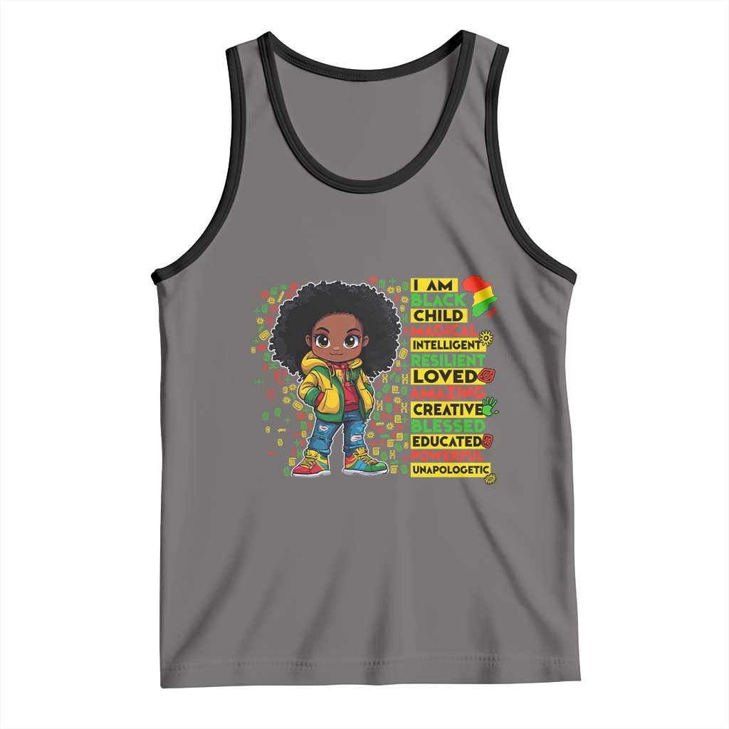 I Am Black Child Tank Top Afro African American Pride Black History Month