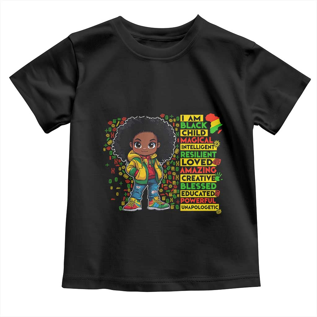 I Am Black Child Toddler T Shirt Afro Girl African American Pride Black History Month