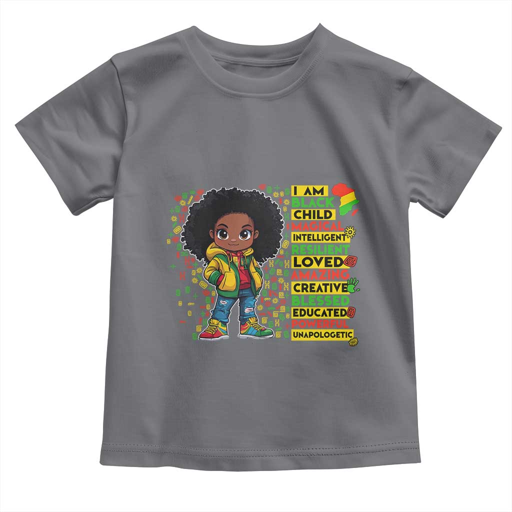 I Am Black Child Toddler T Shirt Afro Girl African American Pride Black History Month