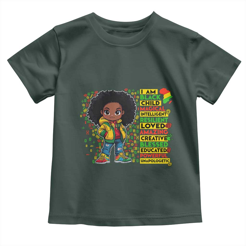 I Am Black Child Toddler T Shirt Afro Girl African American Pride Black History Month