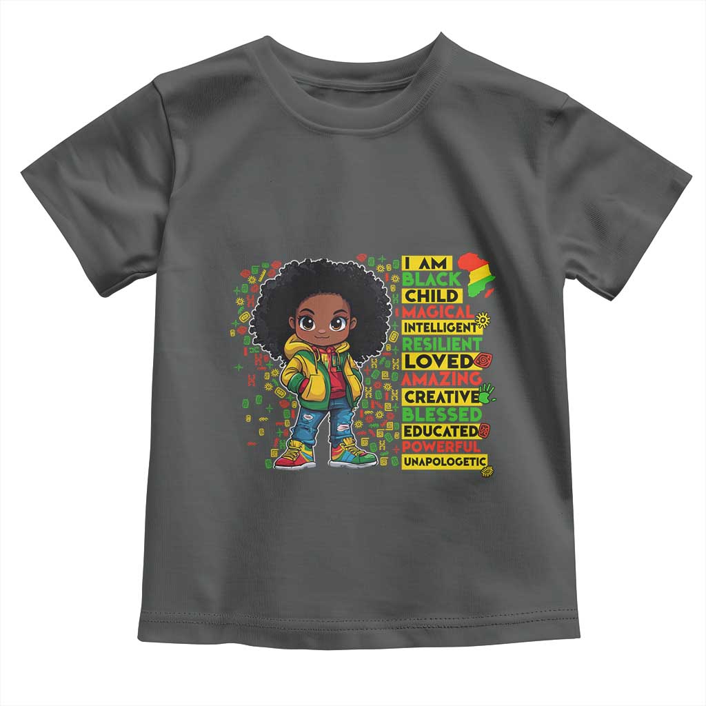 I Am Black Child Toddler T Shirt Afro Girl African American Pride Black History Month