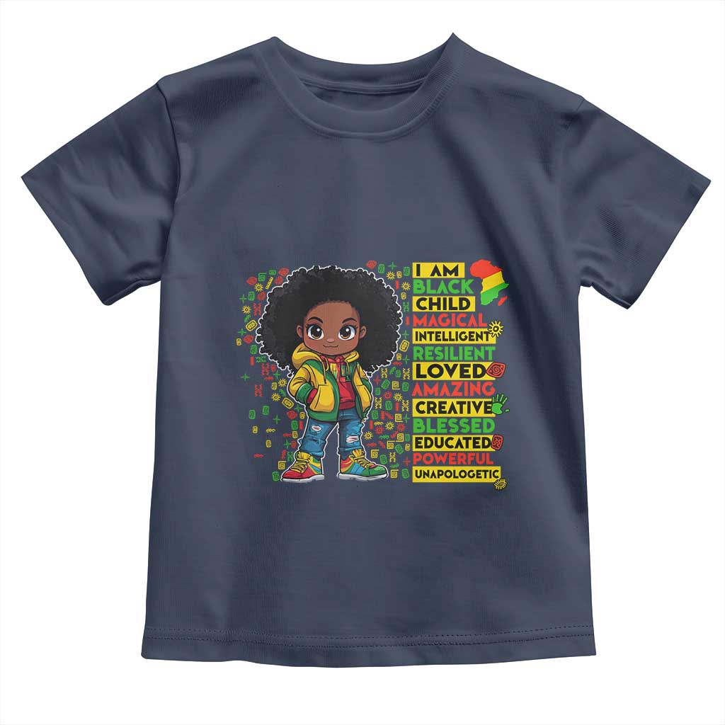 I Am Black Child Toddler T Shirt Afro Girl African American Pride Black History Month