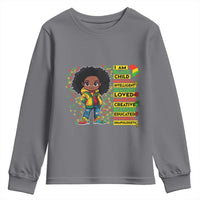 I Am Black Child Youth Sweatshirt Afro Girl African American Pride Black History Month