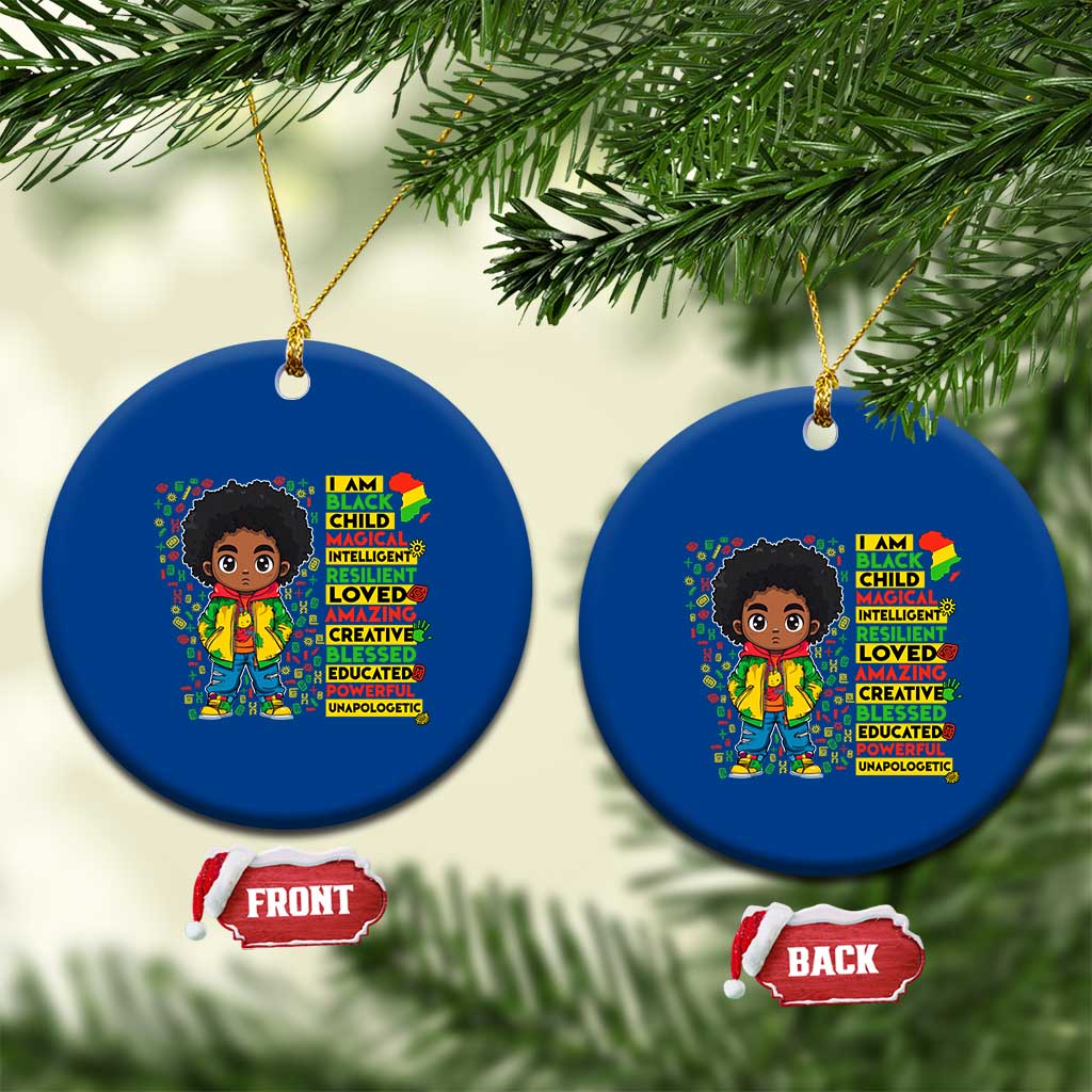 I Am Black Child Ceramic Ornament Afro Boy African American Pride Black History Month - Wonder Print Shop