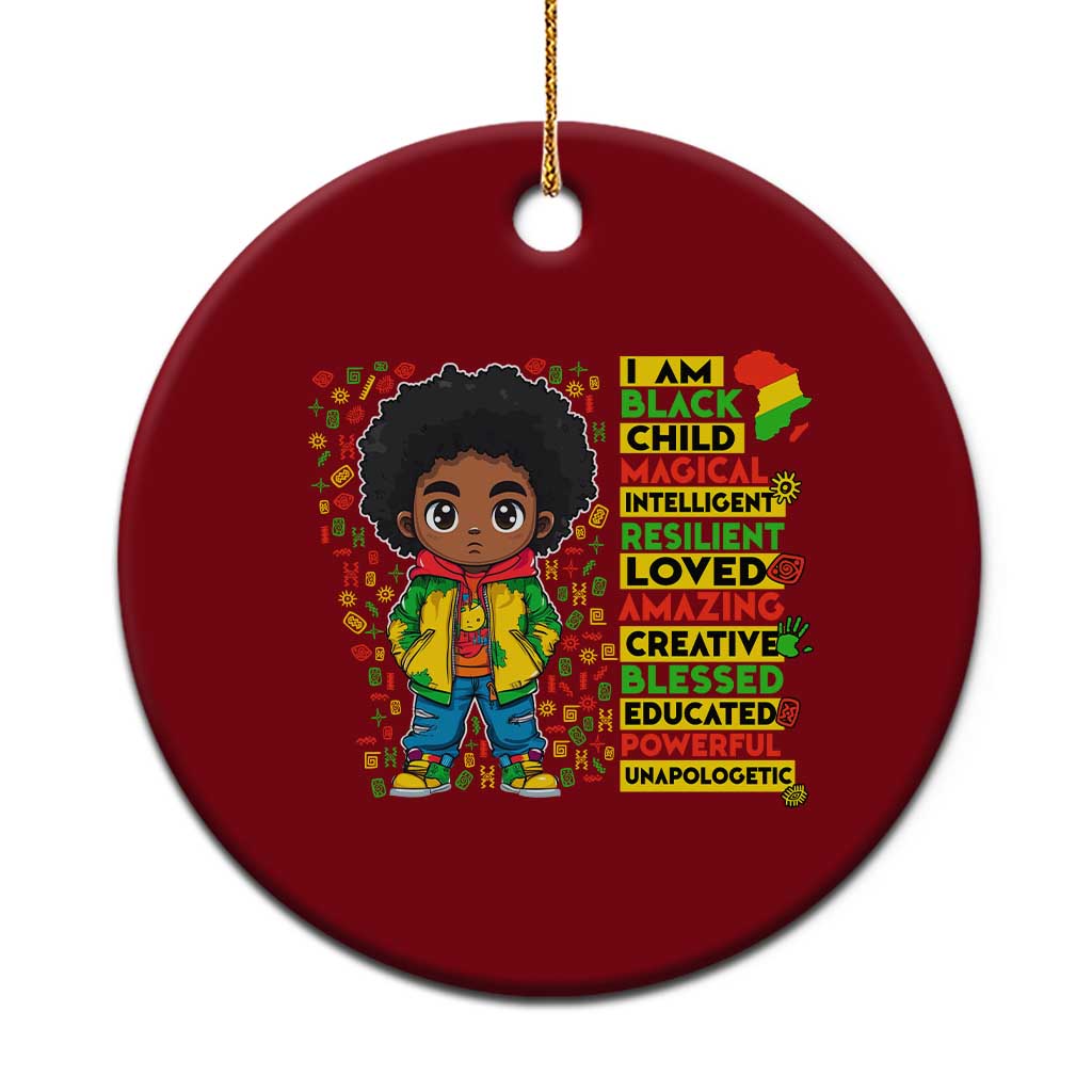 I Am Black Child Ceramic Ornament Afro Boy African American Pride Black History Month - Wonder Print Shop