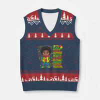 I Am Black Child V-Neck Knit Sweater Vest Afro Boy African American Pride Black History Month - Wonder Print Shop