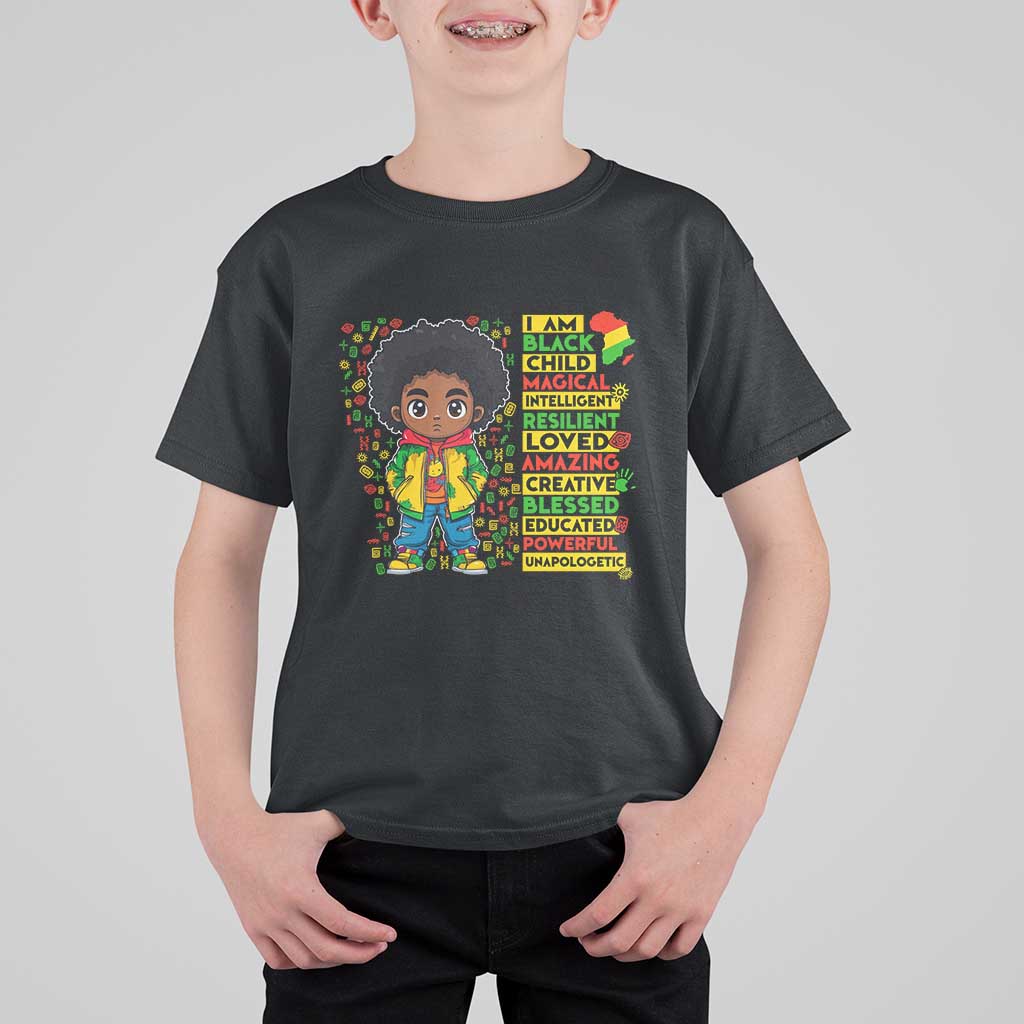 I Am Black Child T Shirt For Kid Afro Boy African American Pride Black History Month