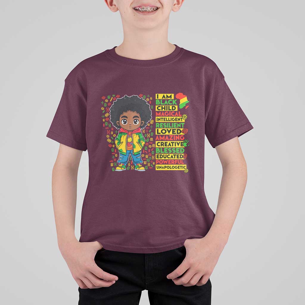 I Am Black Child T Shirt For Kid Afro Boy African American Pride Black History Month