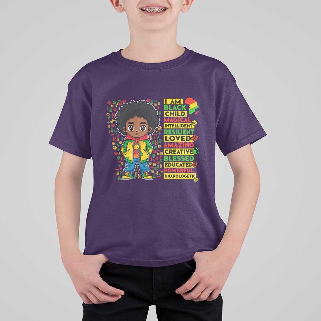 I Am Black Child T Shirt For Kid Afro Boy African American Pride Black History Month