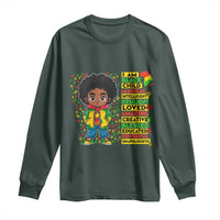 I Am Black Child Long Sleeve Shirt Afro Boy African American Pride Black History Month