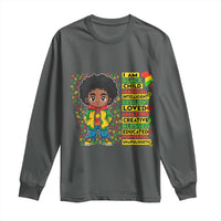 I Am Black Child Long Sleeve Shirt Afro Boy African American Pride Black History Month