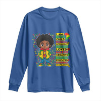 I Am Black Child Long Sleeve Shirt Afro Boy African American Pride Black History Month