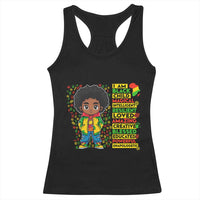 I Am Black Child Racerback Tank Top Afro Boy African American Pride Black History Month