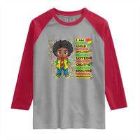 I Am Black Child Raglan Shirt Afro Boy African American Pride Black History Month