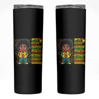 I Am Black Child Skinny Tumbler Afro Boy African American Pride Black History Month