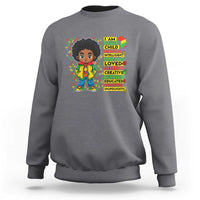 I Am Black Child Sweatshirt Afro Boy African American Pride Black History Month