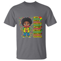 I Am Black Child T Shirt Afro Boy African American Pride Black History Month