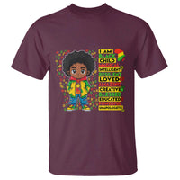 I Am Black Child T Shirt Afro Boy African American Pride Black History Month